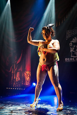 Bustie La Tish at the Burlypicks edition of the International Burlesque Circus