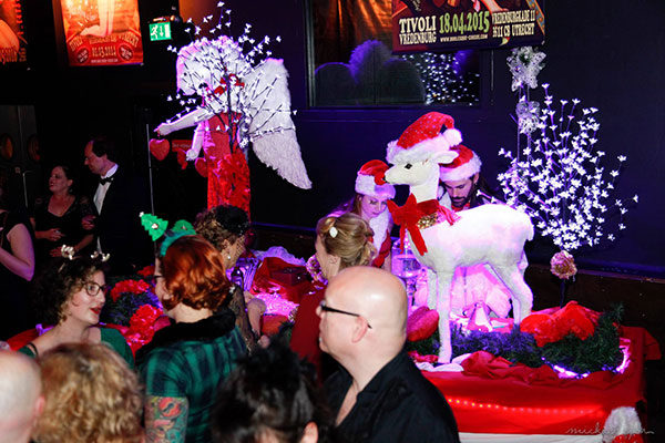 absinthe bar  at the Santa & his girls edition of the International Burlsque Circus