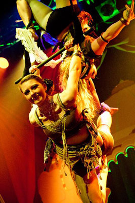 trapeze with Liaison celeste at the fortune teller at the Oriental edition of the International Burlesque Circus